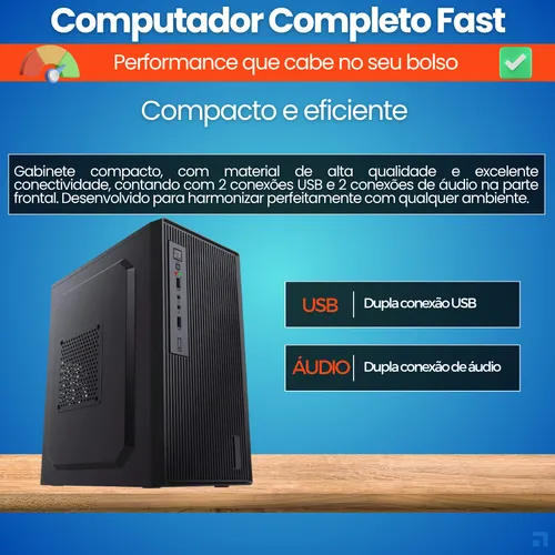 D_NQ_NP_982526-MLA85249700242_062025-O Computador Completo 2Eletro Fast Intel Core i5, 16GB RAM, SSD 512GB, Bivolt, Monitor 20" LED - CD2E-0114FA
